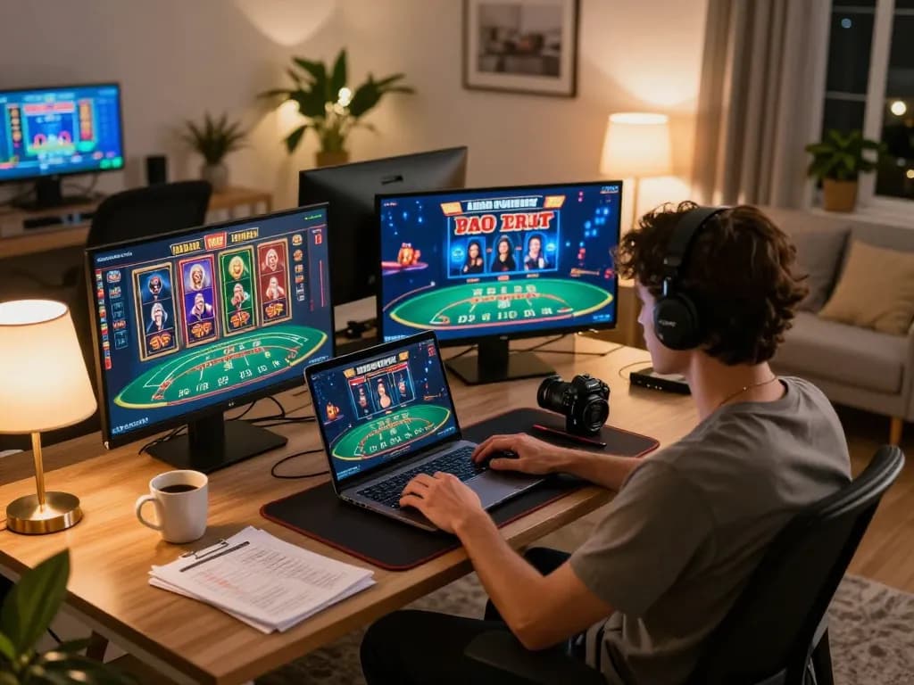 gameradar player engaged in an online blackjack game with strategic notes nearby, showcasing responsible gambling.