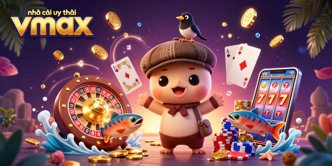 Experience the thrill of gaming at nhà cái uy tín Vmax with vibrant characters and stunning casino visuals.