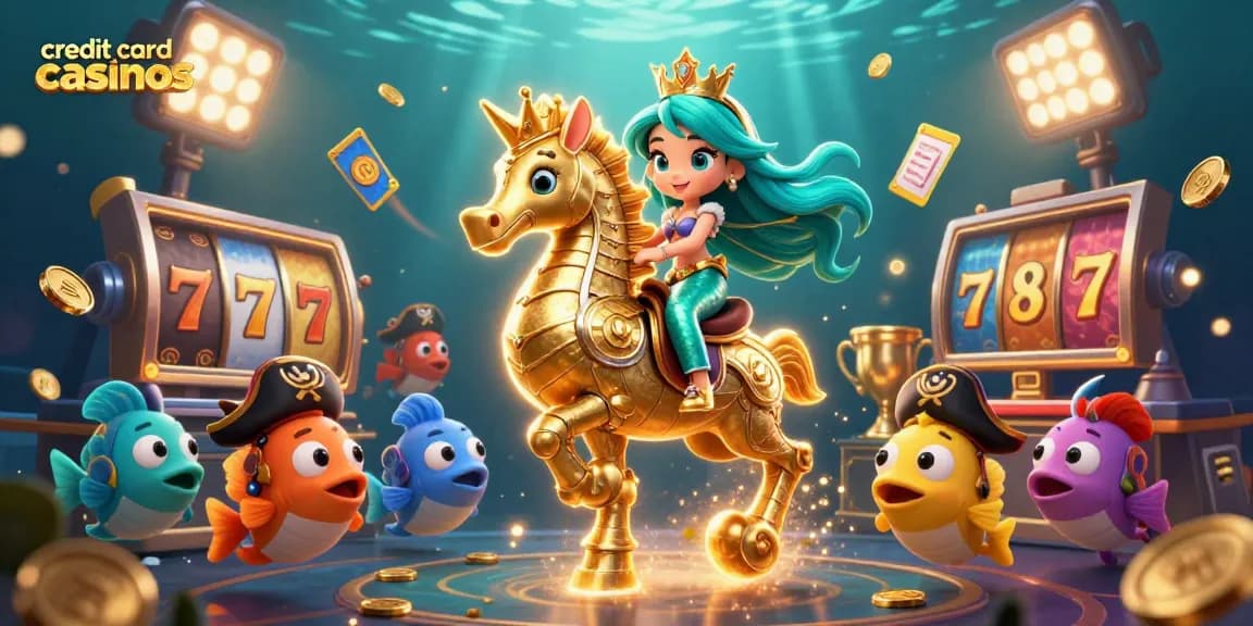 Engage in exciting gameplay at credit card casinos featuring vibrant gaming characters.