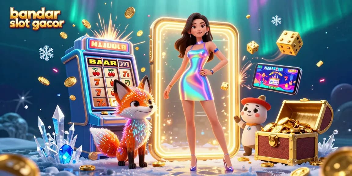 Experience the thrill of "bandar slot gacor" with our colorful casino scene featuring jackpot excitement.