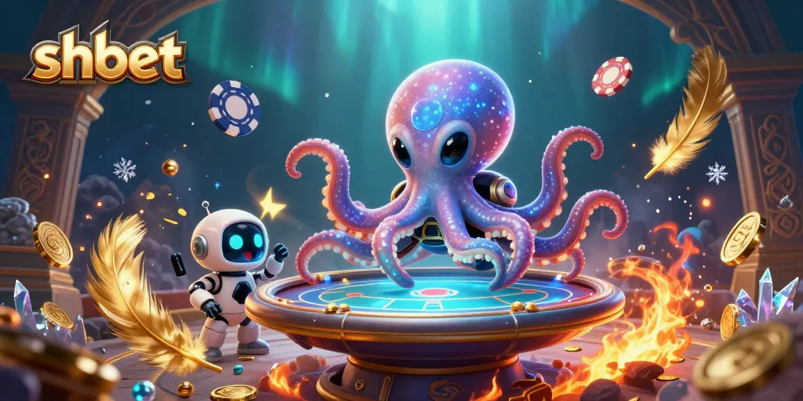 Engage in thrilling gameplay at shbet with an alien octopus at a cosmic poker table