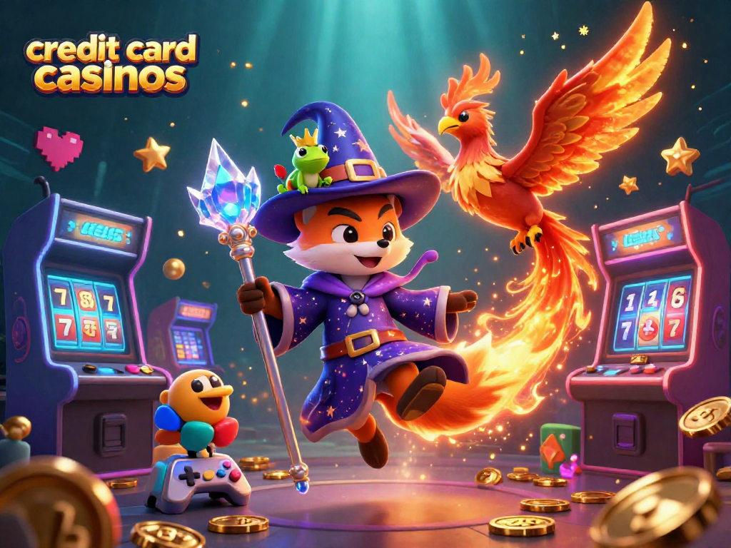 Enjoy an immersive gaming experience with credit card casinos featuring vibrant characters and dynamic game elements.