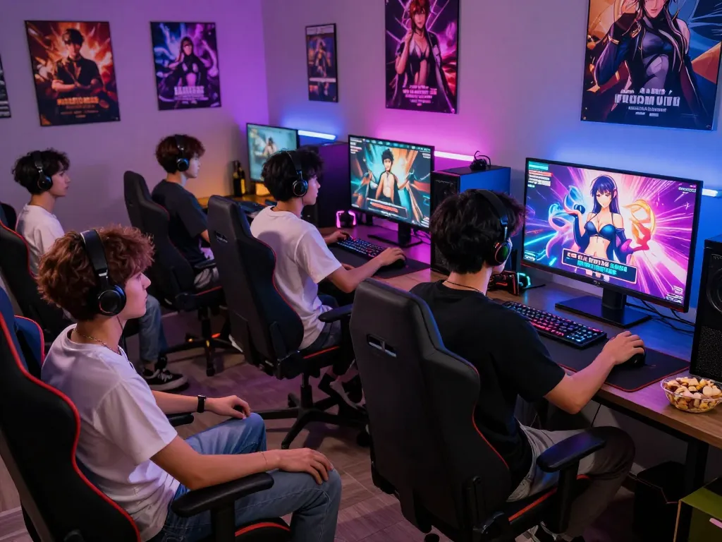 Engaged players exploring an exciting sex game in a vibrant gaming room.