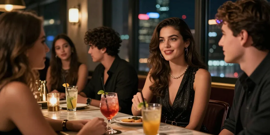 Gái gọi tận hưởng buổi tối tại quán bar sành điệu với bạn bè