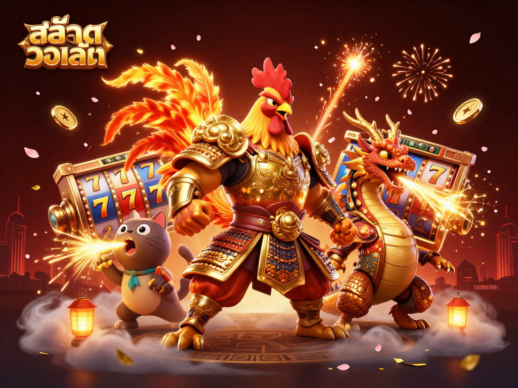 Experience thrilling สล็อตวอเลท action with vibrant 3D characters and dynamic casino elements.
