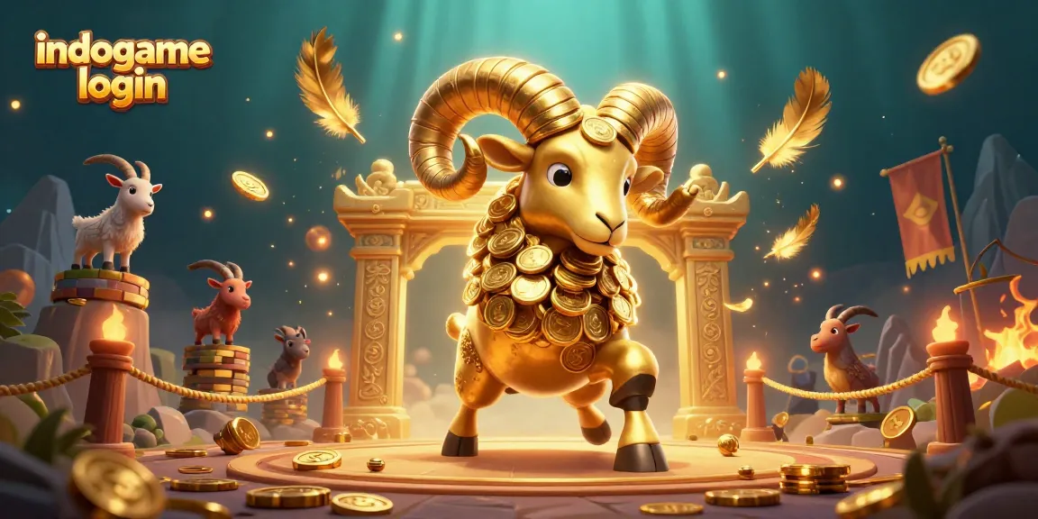 Experience the thrill of indogame login with a golden ram charging through a vibrant casino arena.