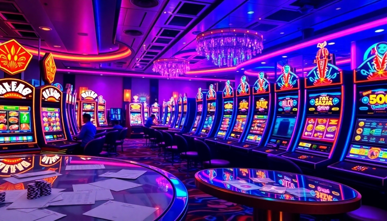 Experience thrilling gameplay at slot api raja 88 with vibrant casino ambiance and engaged players.