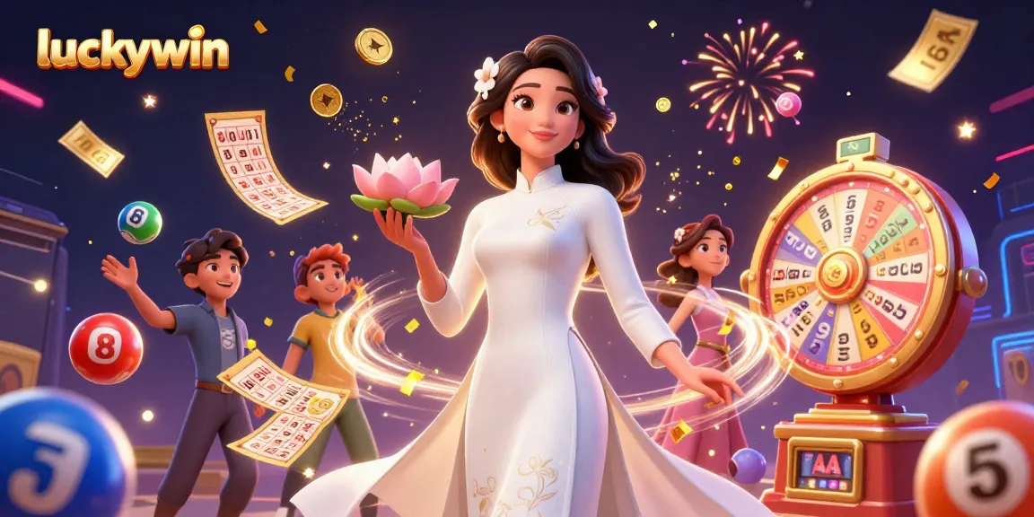 Experience thrilling gameplay at luckywin with vibrant lottery balls and a captivating scene.