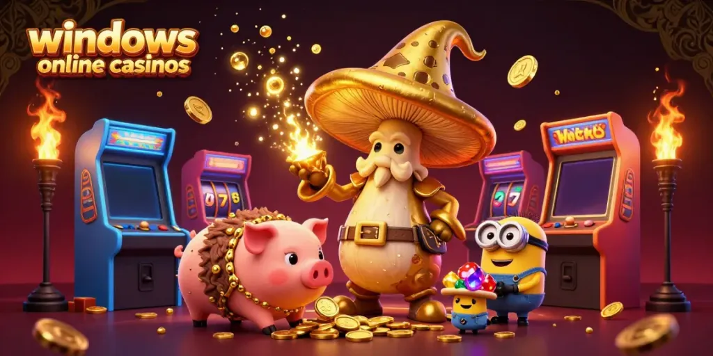Experience thrilling gameplay at windows online casinos with magical elements and vibrant gaming scenes.