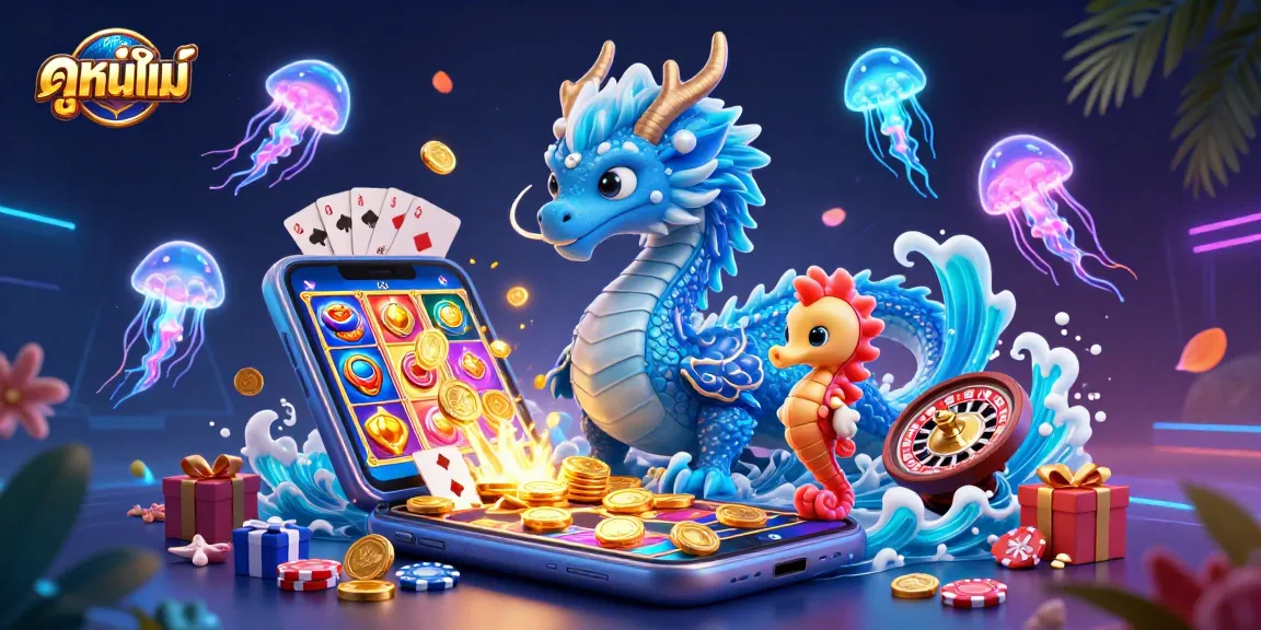 Spin and win with a vibrant depiction of ดูหนังใหม่ showcasing a colorful slot game experience featuring whimsical sea creatures.