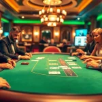 Engaged players enjoying a blackjack game at a vibrant Blackjack Casino, showcasing excitement and strategy.