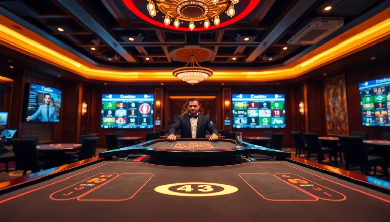 에볼루션 라이브 카지노의 매력적인 테이블이 있는 공간을 보여주기