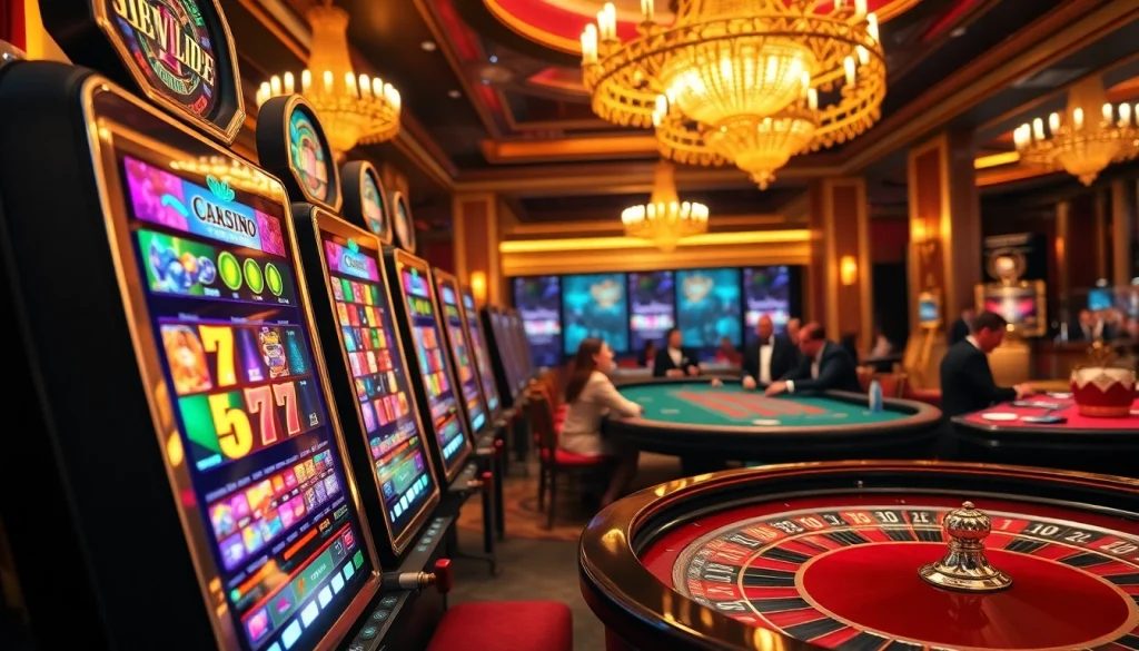Experience the excitement of bro138's luxurious casino with vibrant slot machines and glamorous atmosphere.