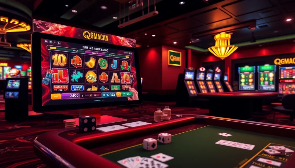 Experience thrilling gameplay at QQMacan with vibrant slot machines and engaging casino visuals.